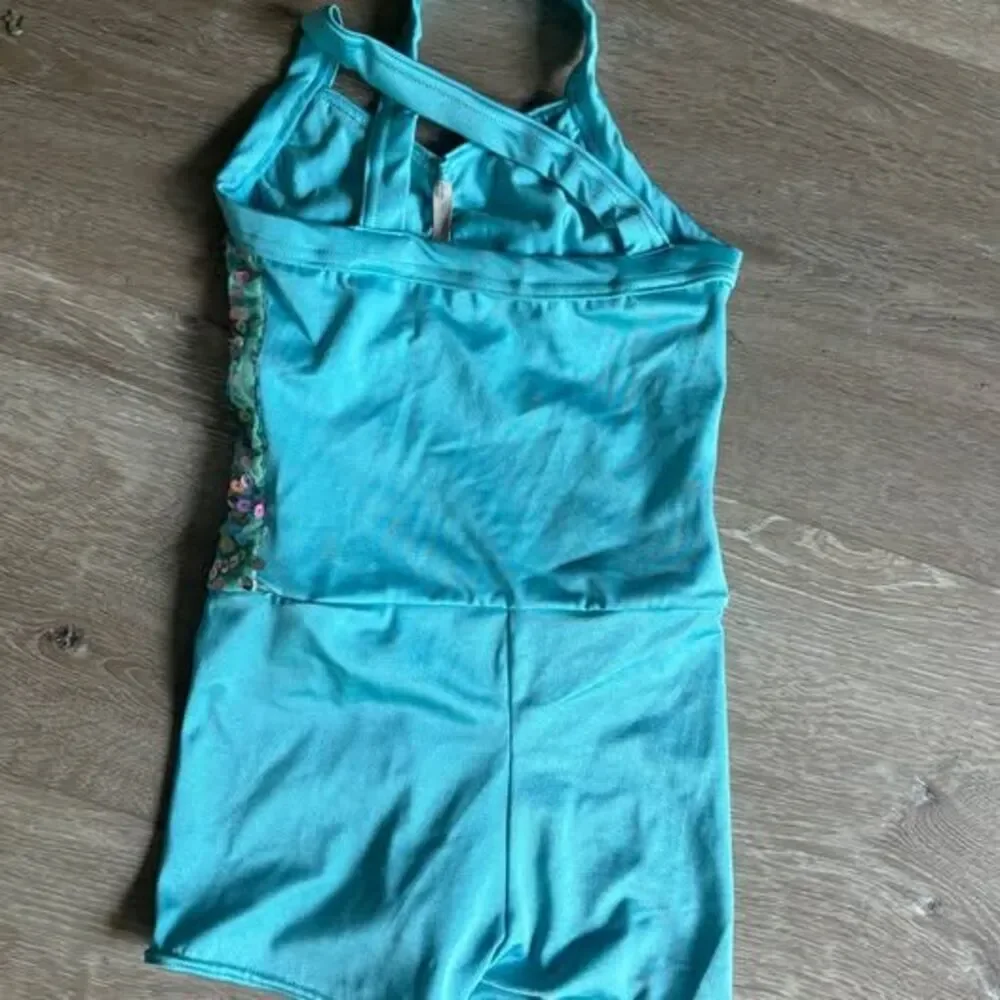 Sequin Dance Blue Leotard Girls 5/6